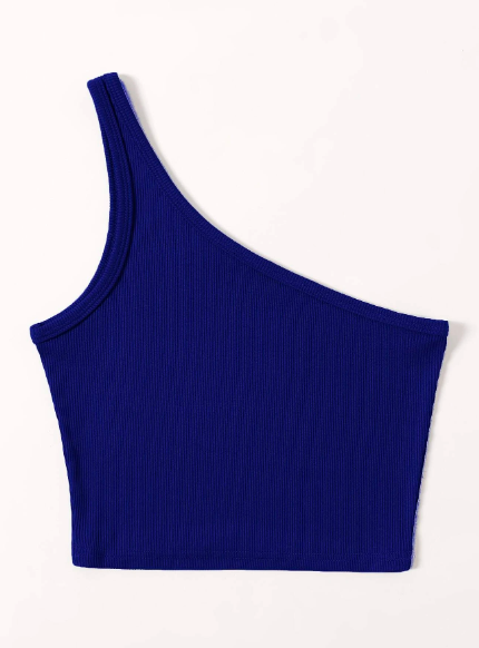 Blue Ribbed Top for women