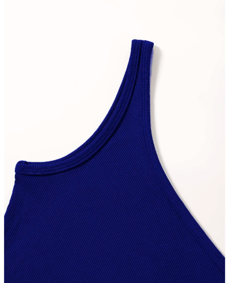 Blue Ribbed Top for women