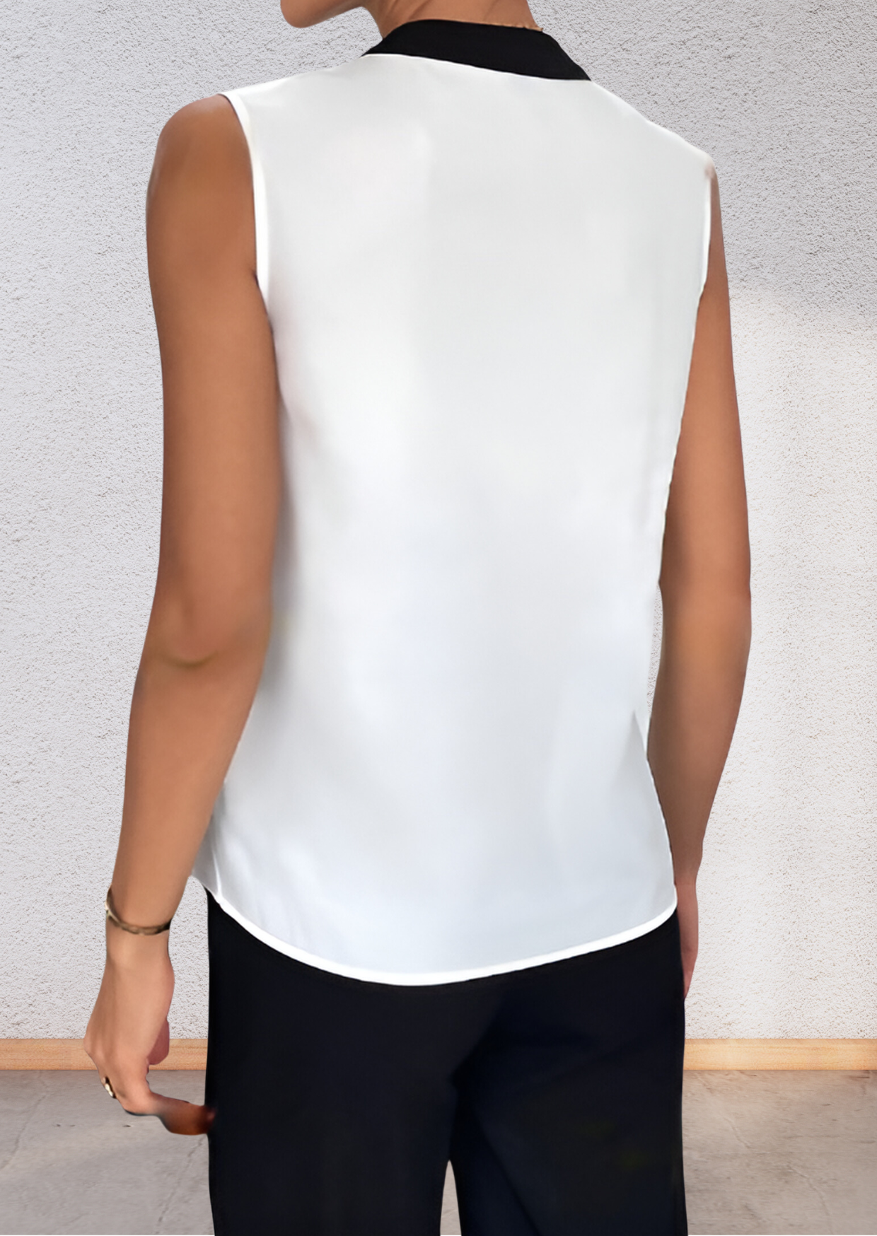 Formal White Sleeveless Shirt for Women