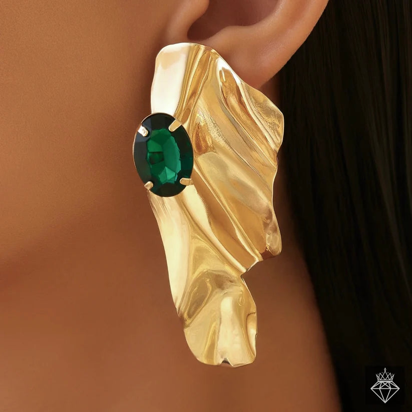 Gold Plated, Anti-Tarnish Emerald Earrings✨