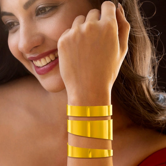 Gold Plated, Anti-Tarnish Multilayer Bracelet (Adjustable Size)