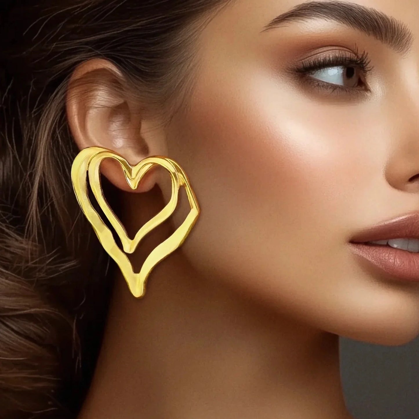 Gold Plated, Anti-Tarnish Heart Earrings✨