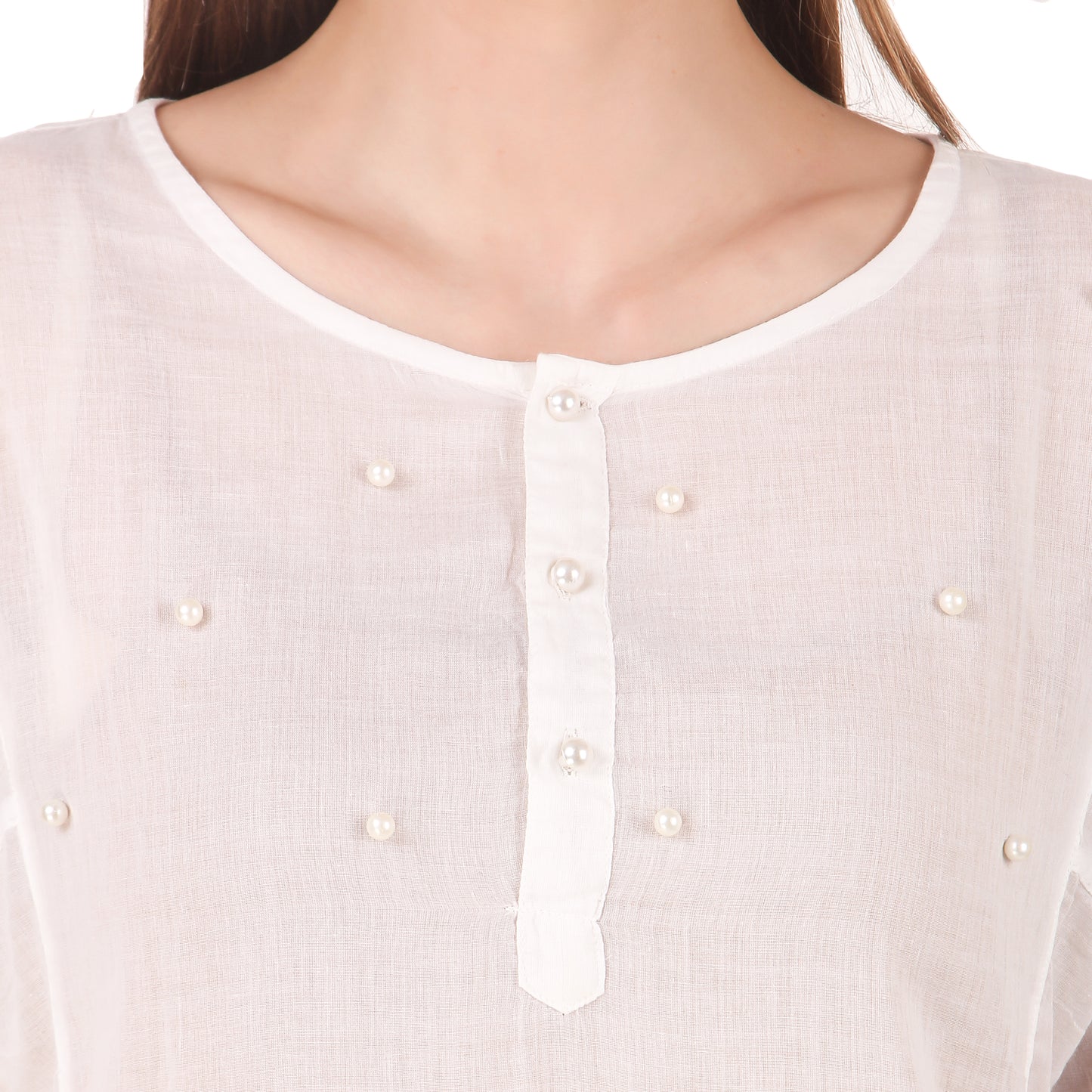 White Short Kurti Top for Women