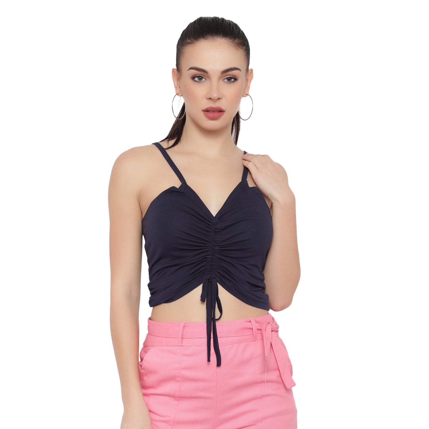 Drawstring Design Spaghettis Top