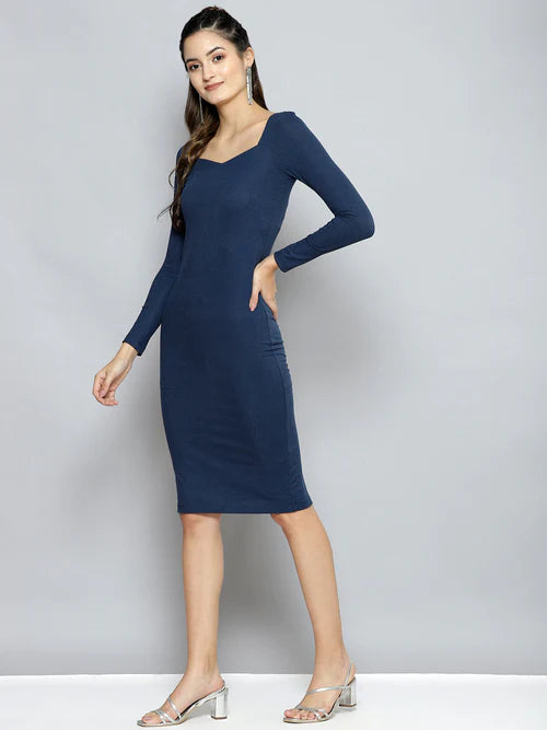Solid Sweetheart neck Dress for Women
