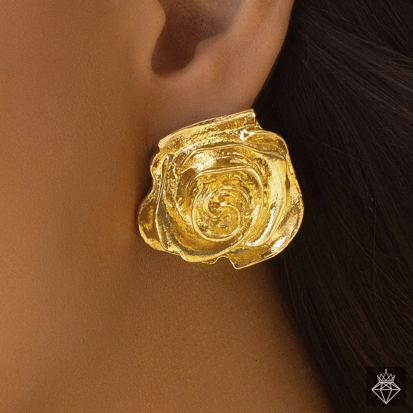 18K Gold Plated Rose Earrings✨