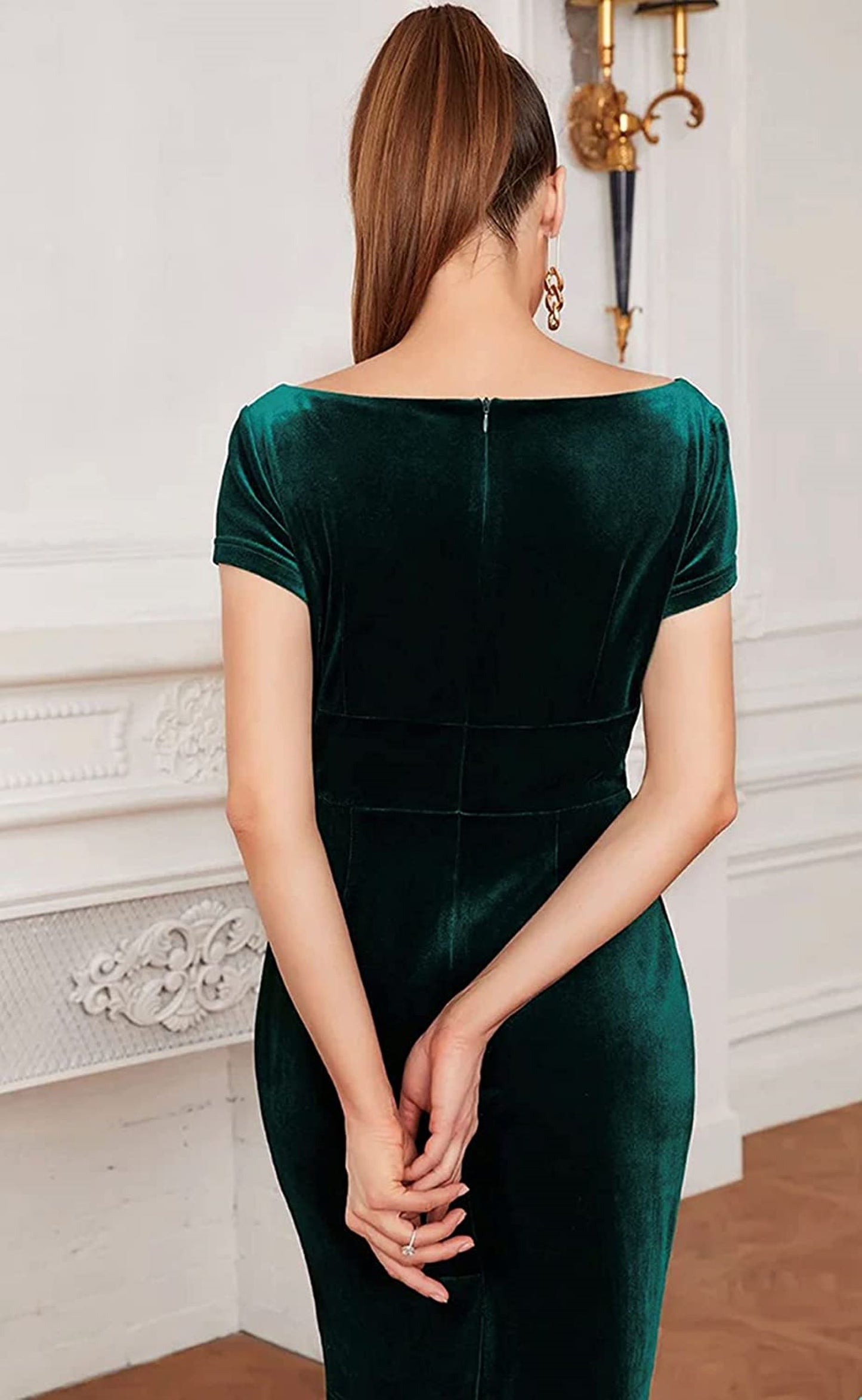 Green Velvet Dress for women