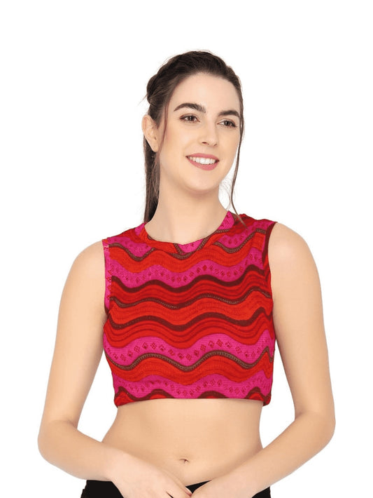 Printed Stretchable Crop Top for Women