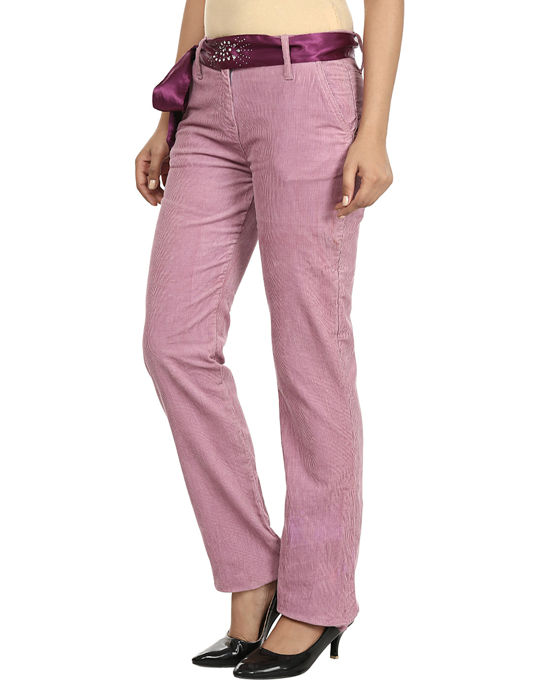 Corduroy Fabric Onion Pink Trouser