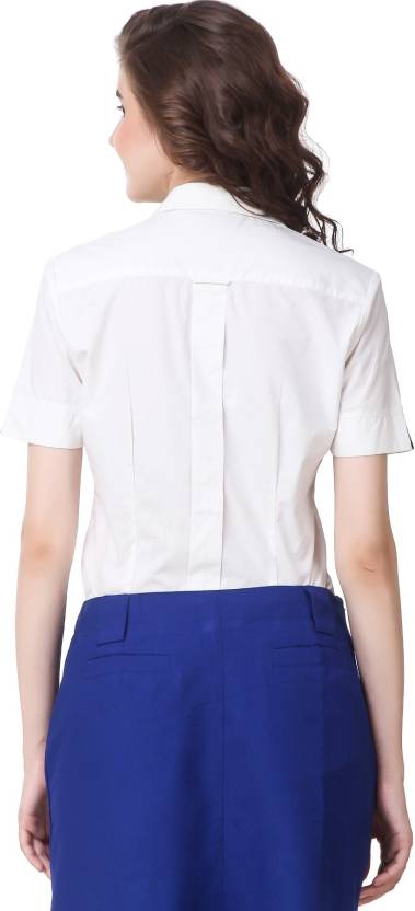 Formal White Half Sleeve Shirt for Women